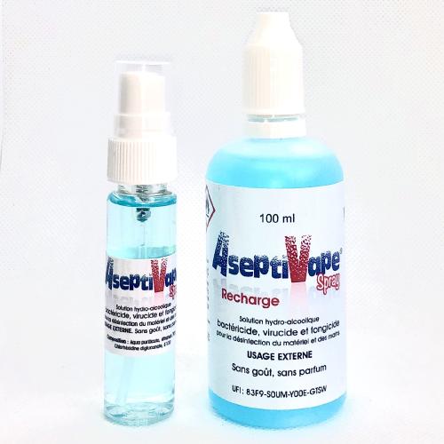AseptiVape 10 X Kits désinfectant Spray 20 ml + Flacon recharge de 100 ml | Pro Exaliquid.com